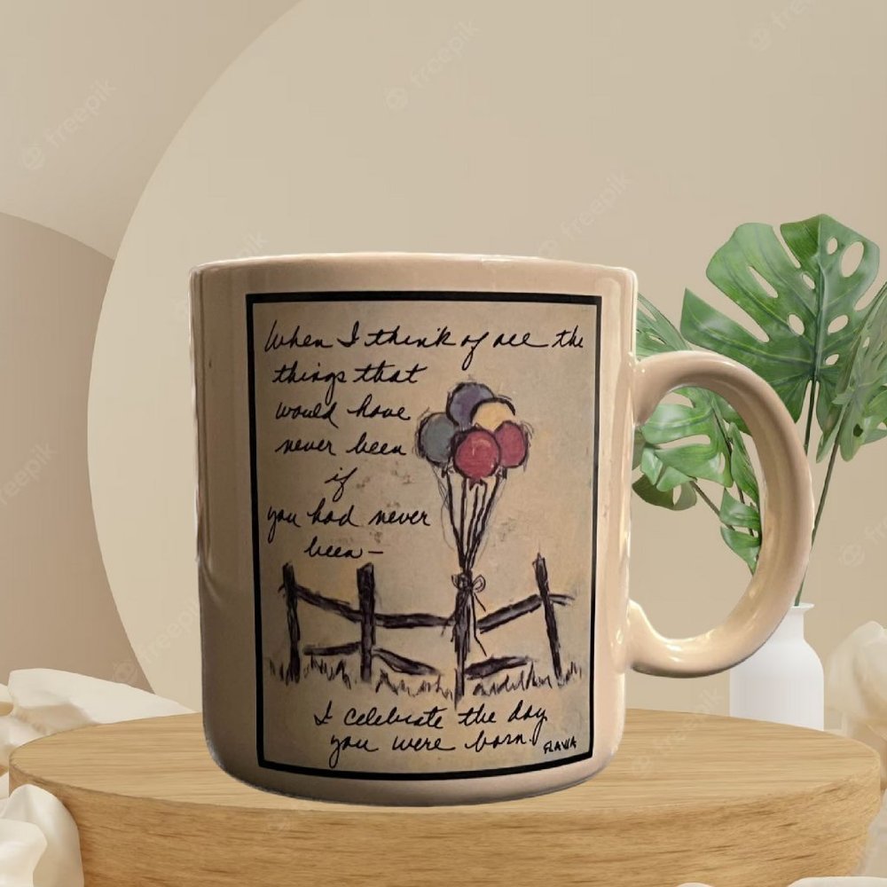 Flavia Weedn I Celebrate the Day You Were Born Happy Balloons Mug